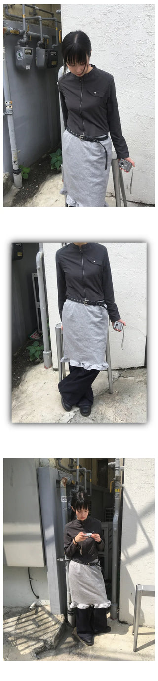 Cozy Frill Midi Skirt