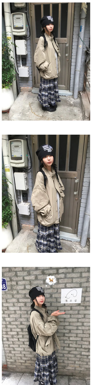 (1 color) Patch Button Beanie