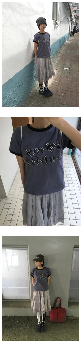 (4 colors) Dot Lettering T-shirt
