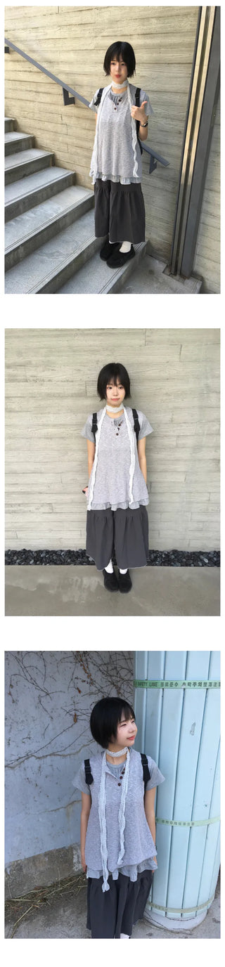 [2 colors] Mini polka dot scarf