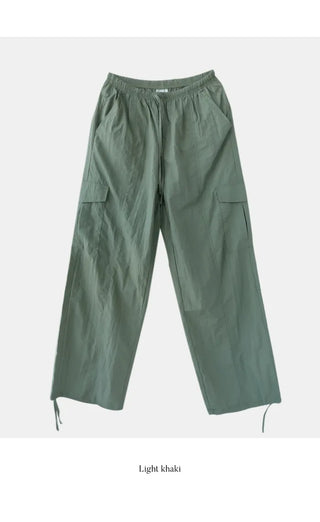 Slit Wide Nylon Pants