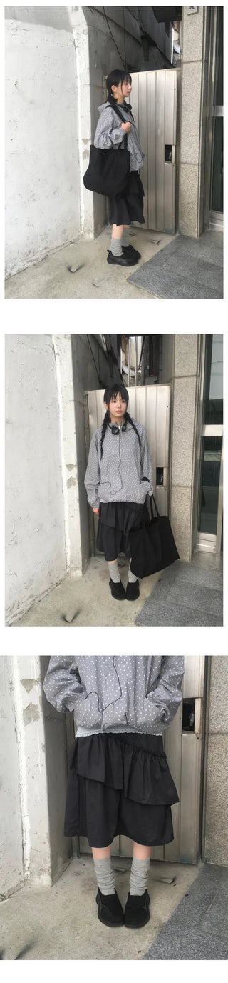 Star-patterned mountain parka with drawstring