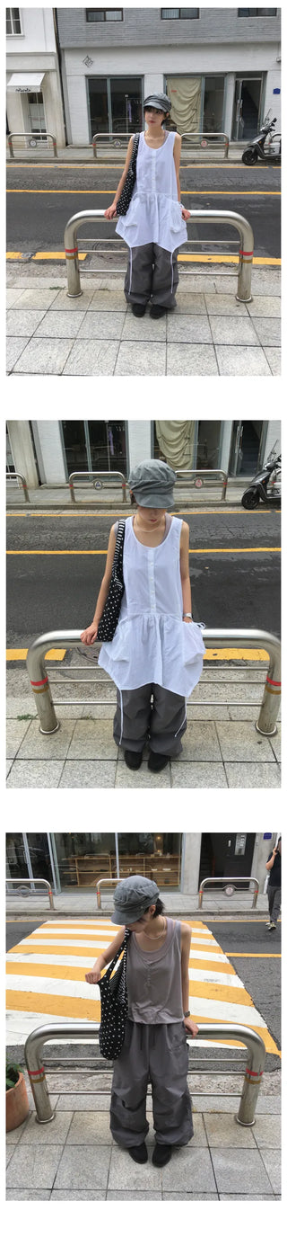 [3 colors] Pocket Nylon Pants