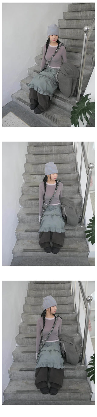 Cotton tiered skirt