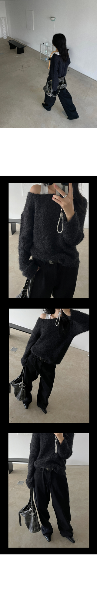 [unisex] bulky wide black jeans (s)