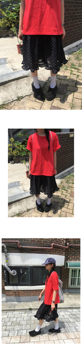 Frilled polka dot skirt