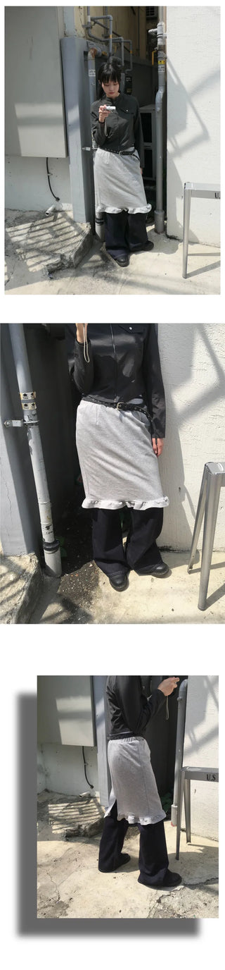 Cozy Frill Midi Skirt