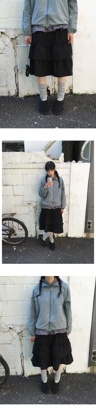 Corduroy frill skirt