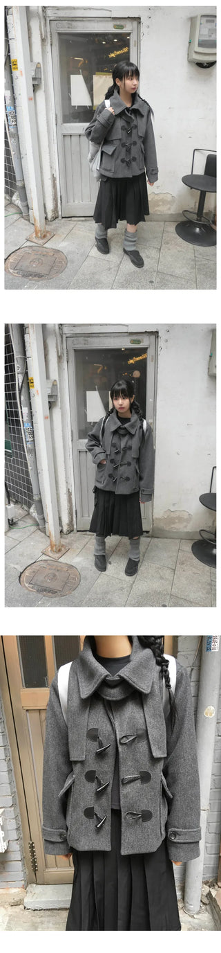 Big Collar Half Duffle Coat (2c)