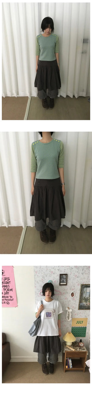 [3 colors] Button Bermuda shorts