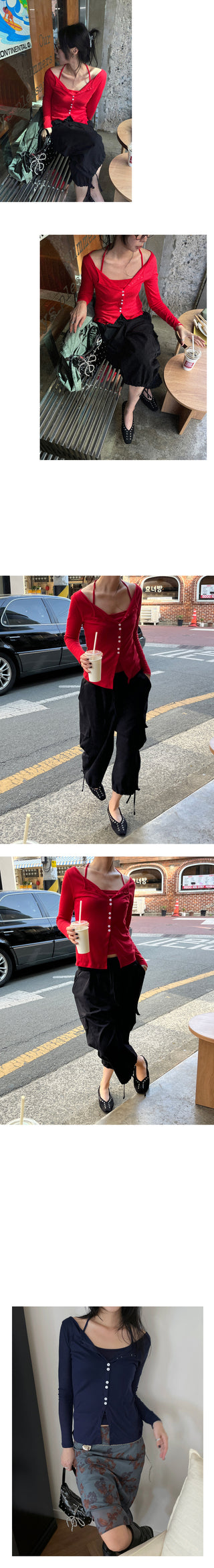 [5 colors] Halter Sleeveless Cardigan