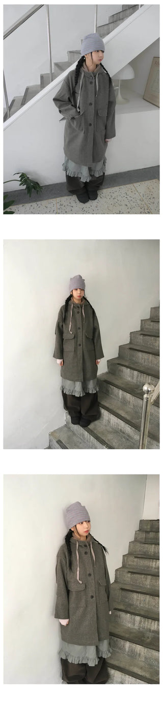 Strappy hooded coat (