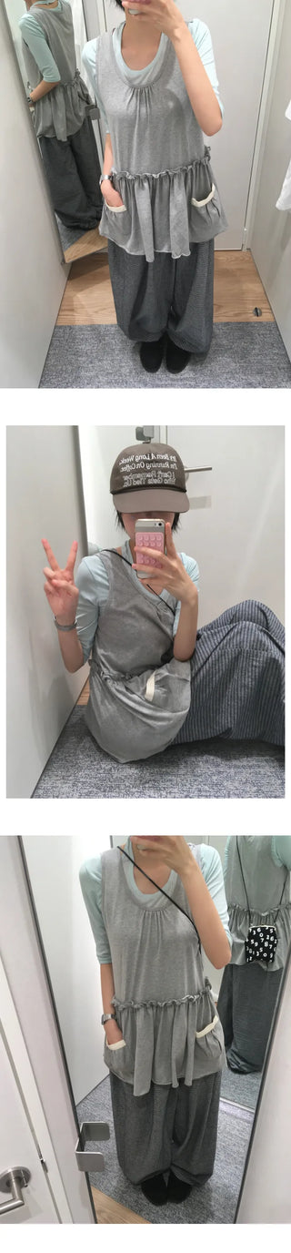 [3 colors] Striped Wide Pants
