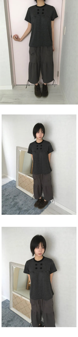 [2 colors] Shirred Pants