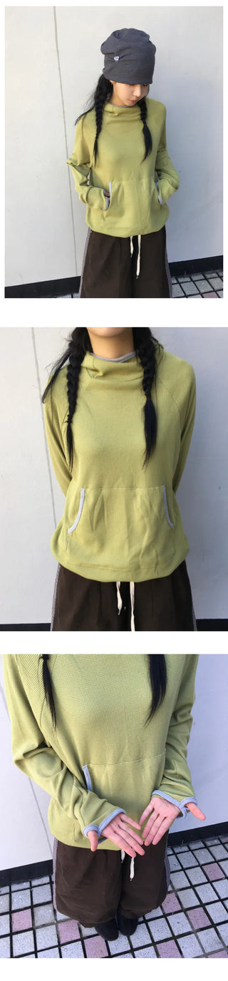 (3 colors) Waffle Hooded Hoodie