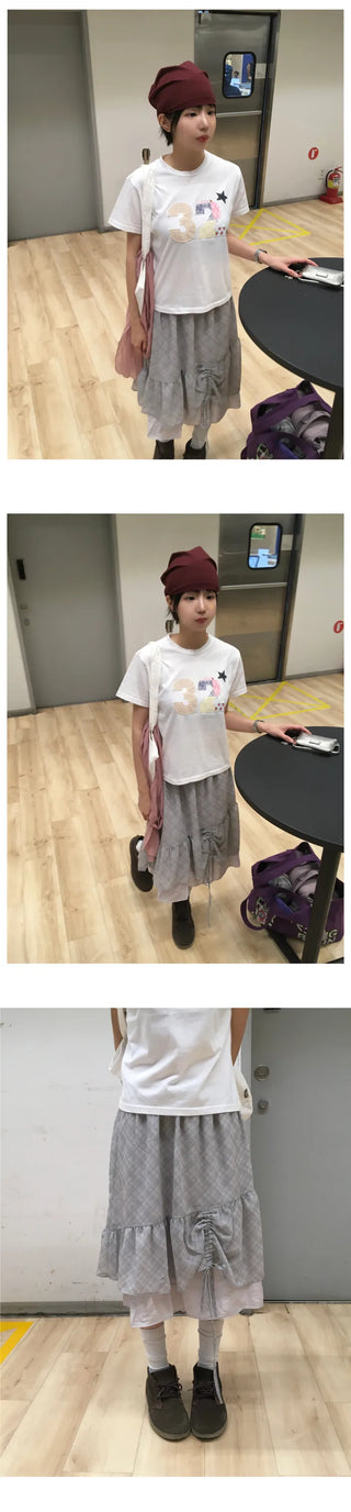 [2 colors] Patch Short-Sleeve T-Shirt
