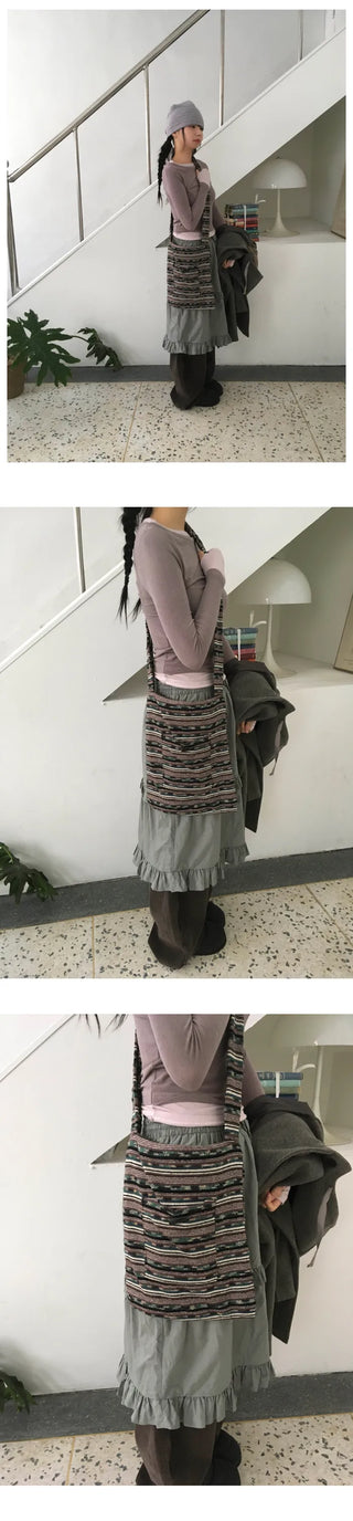 Cotton tiered skirt