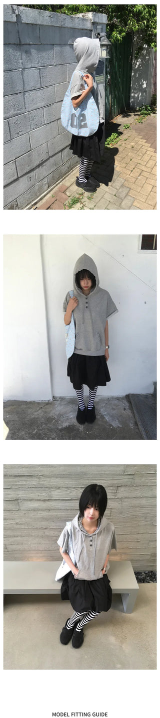 [3 colors] Check Hoodie T-shirt