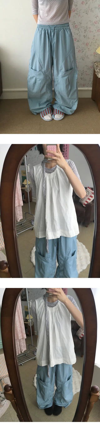 [2 colors] Frill Sleeveless Top