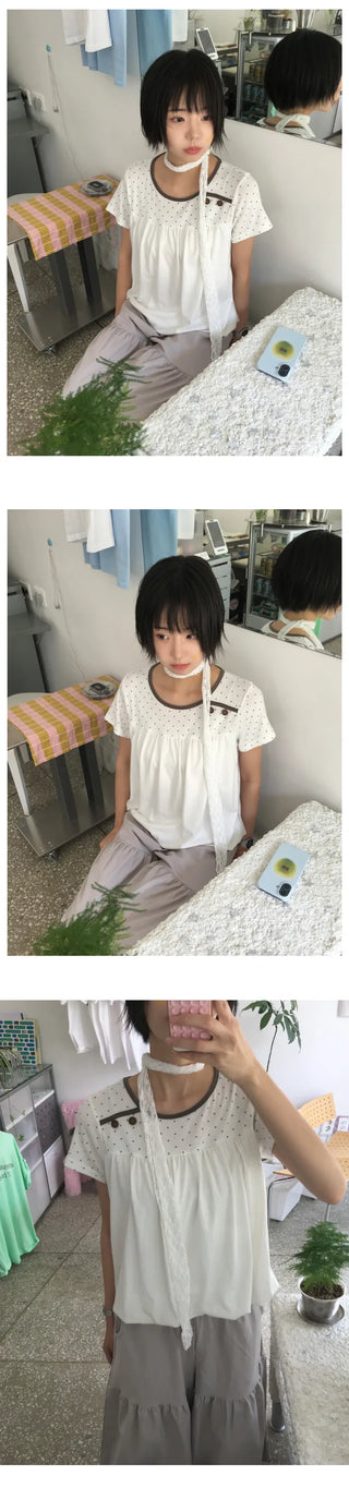 [4 colors] Lace Ribbon Scarf