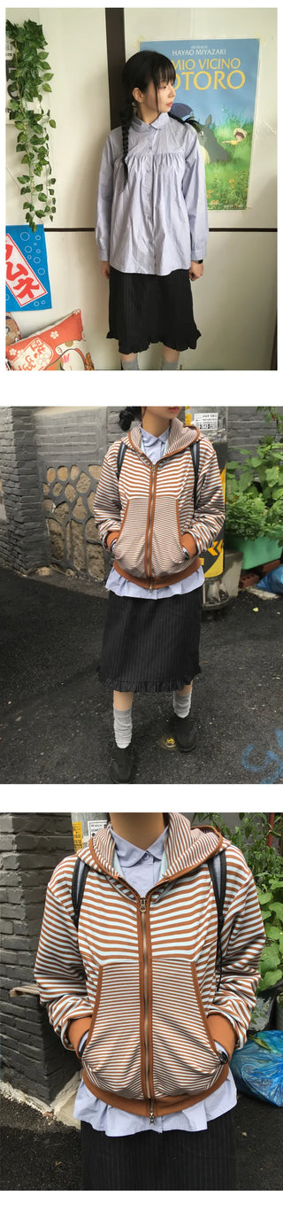 Striped frill skirt