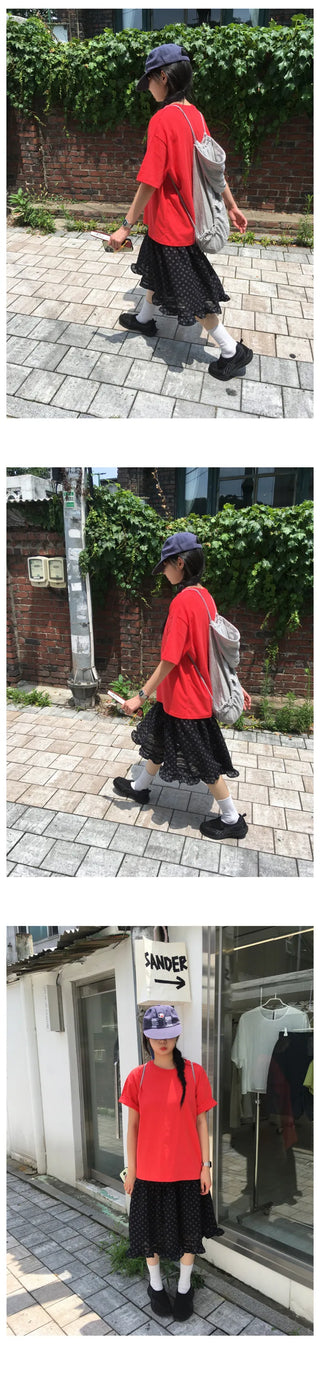 Frilled polka dot skirt