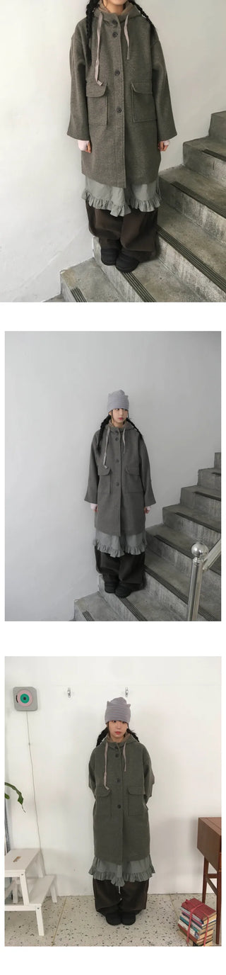 Strappy hooded coat (