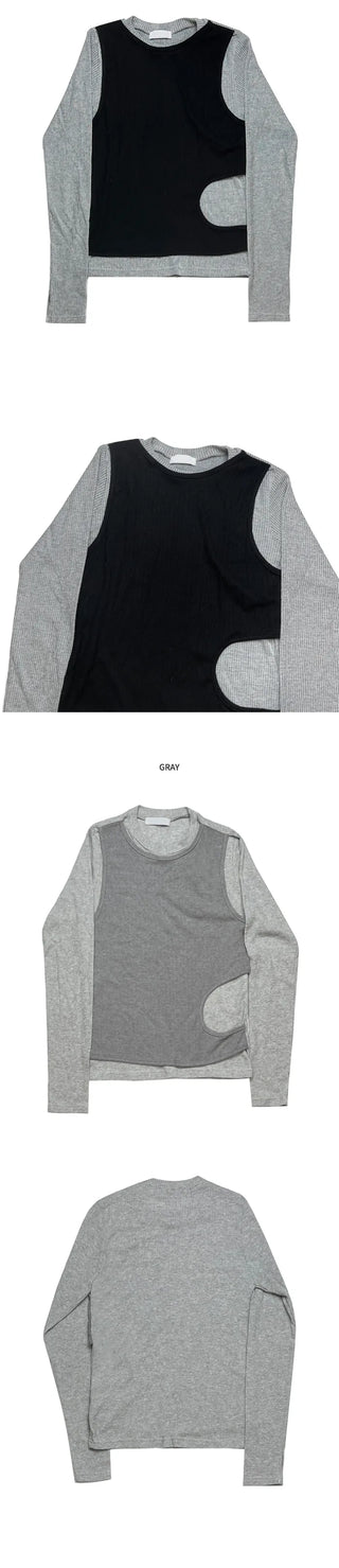 (2 colors) Layered T-shirt
