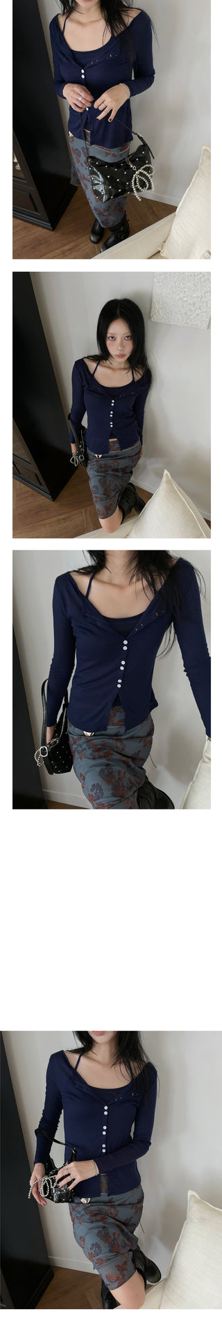[5 colors] Halter Sleeveless Cardigan