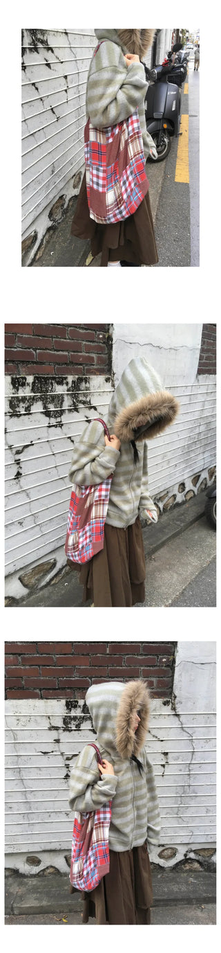 (2 color) Checkered bag