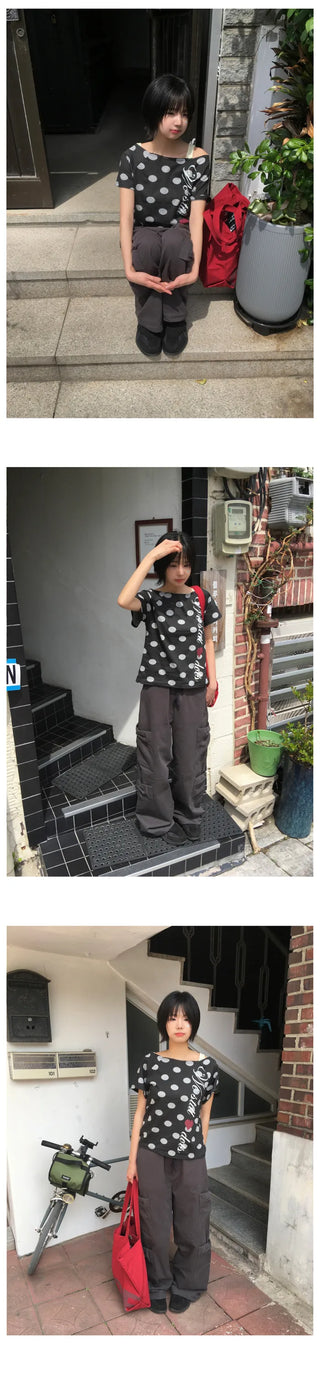 (2 colors) Ribbon Cargo Pants