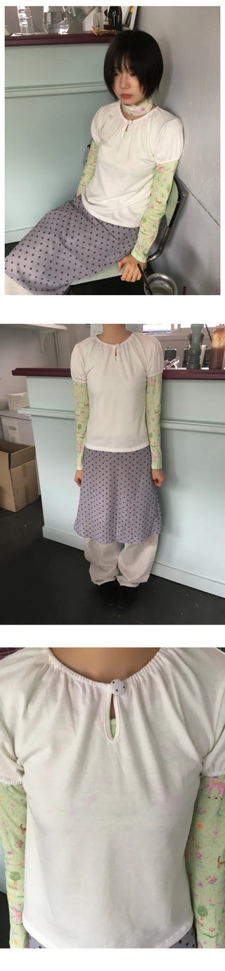[3 colors] Polka Dot Skirt