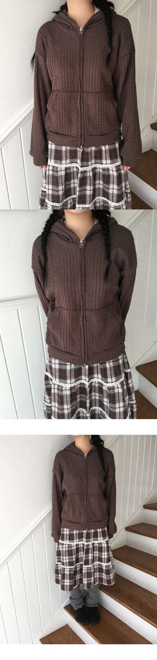 (3 colors) Checkered Mini Skirt