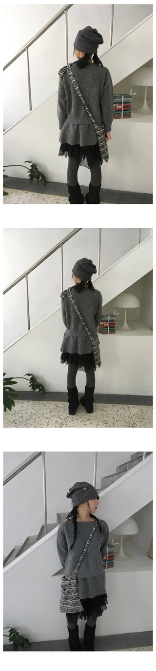 Layered ruffle knit