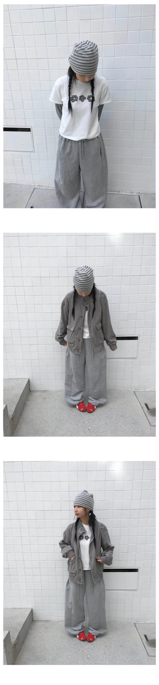 Slit wide pants (3c)