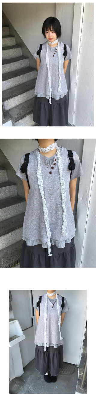 [2 colors] Mini polka dot scarf