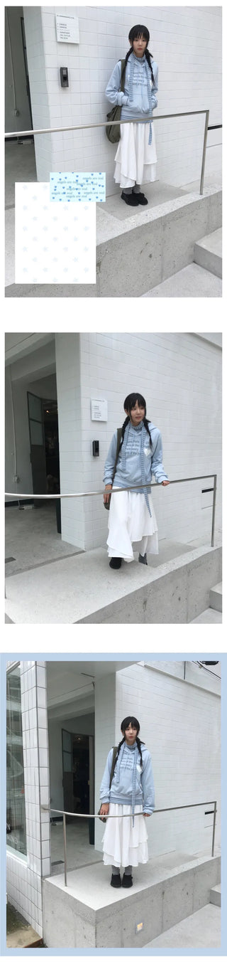 (Set) Striped T-shirt & Scarf Set