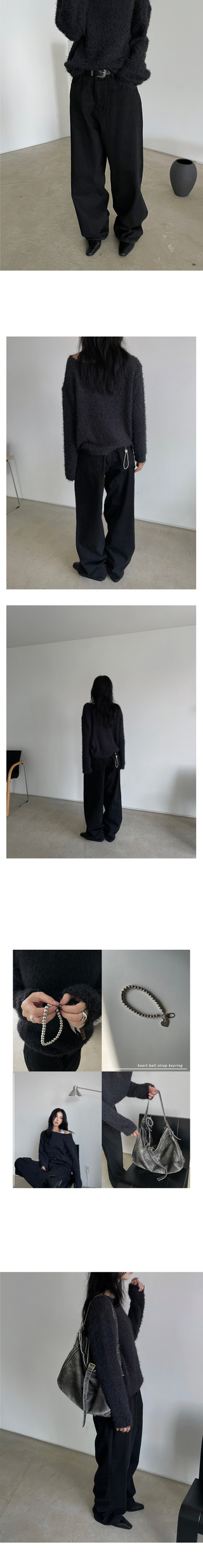 [unisex] bulky wide black jeans (s)