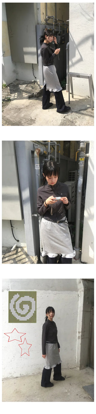 Cozy Frill Midi Skirt