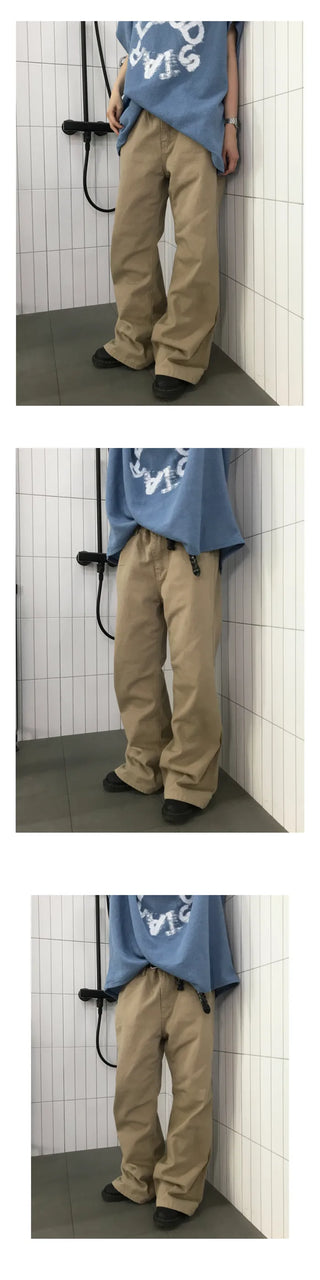 Wide bootcut chino pants