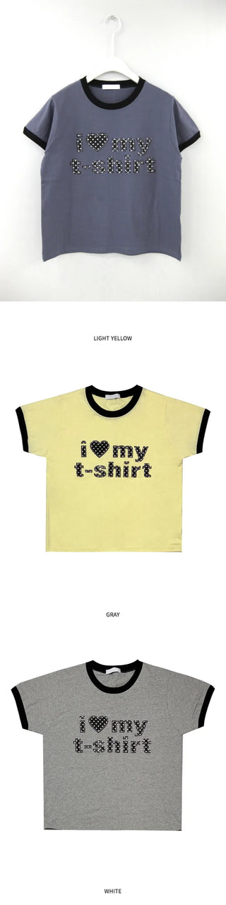 (4 colors) Dot Lettering T-shirt