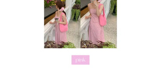 Long bustier sleeveless floral dress (2c)