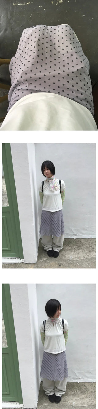 [3 colors] Polka Dot Skirt