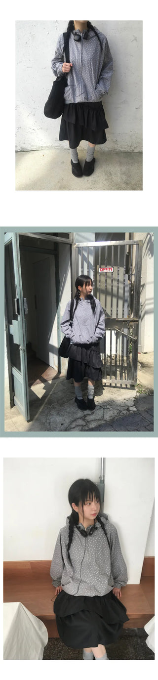 Elastic waist frill skirt
