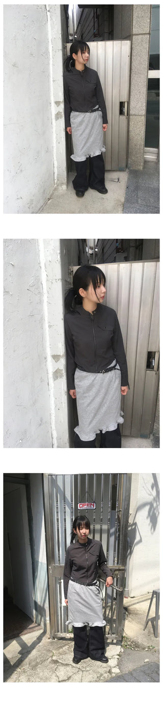 Cozy Frill Midi Skirt