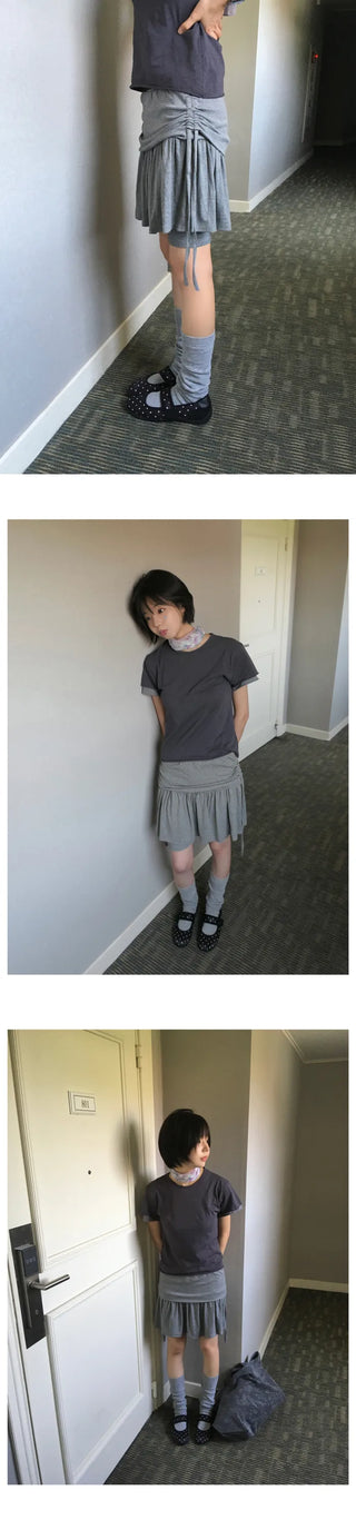 [3 colors] Layered Short-Sleeve T-Shirt