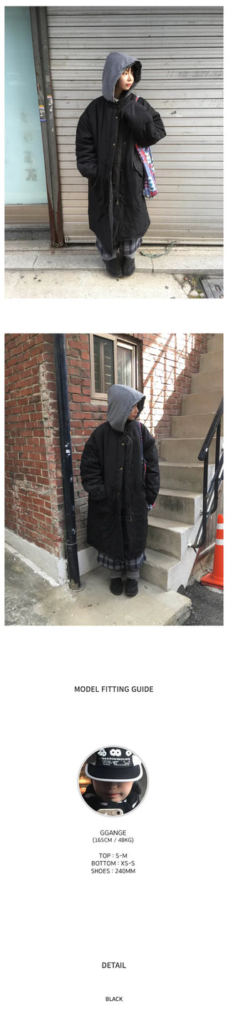(2 colors) Puff-sleeve down jacket