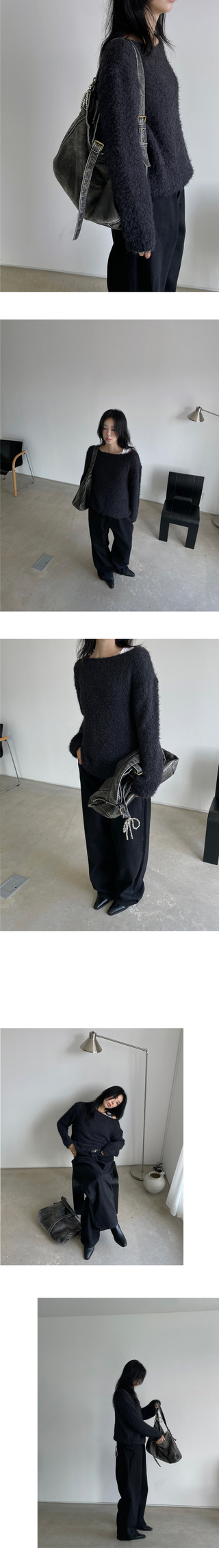 [unisex] bulky wide black jeans (s)