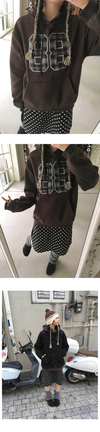 (3 colors) Polka dot fleece skirt
