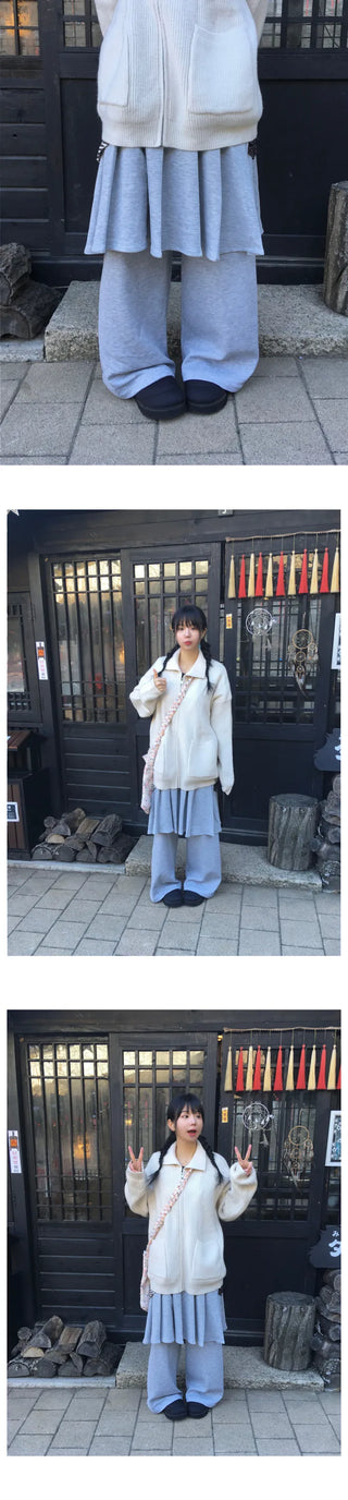 (3 colors) Long-length basic T-shirt